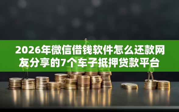 2026年微信借钱软件怎么还款网友分享的7个车子抵押贷款平台我觉得不错！