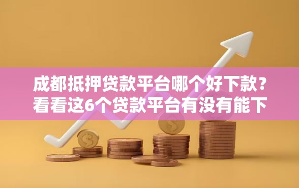 成都抵押贷款平台哪个好下款？看看这6个贷款平台有没有能下款的