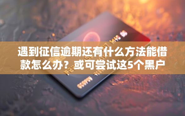 遇到征信逾期还有什么方法能借款怎么办？或可尝试这5个黑户包下的口子