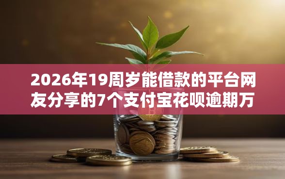 2026年19周岁能借款的平台网友分享的7个支付宝花呗逾期万元快速贷款平台我觉得不错！