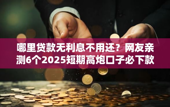 哪里贷款无利息不用还？网友亲测6个2025短期高炮口子必下款盘点