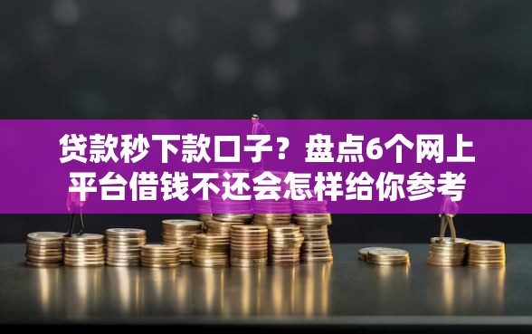 贷款秒下款口子？盘点6个网上平台借钱不还会怎样给你参考