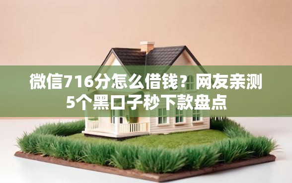 微信716分怎么借钱？网友亲测5个黑口子秒下款盘点