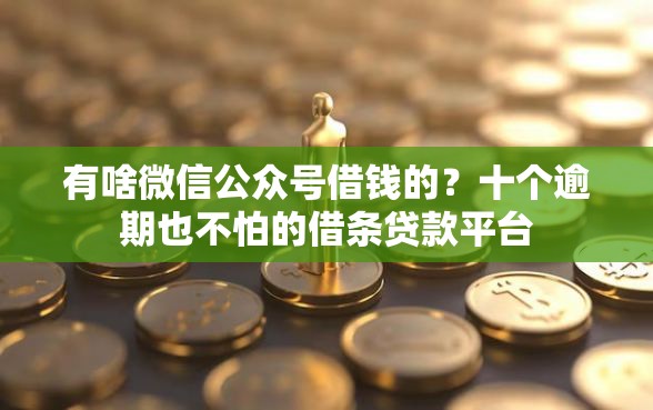 有啥微信公众号借钱的？十个逾期也不怕的借条贷款平台