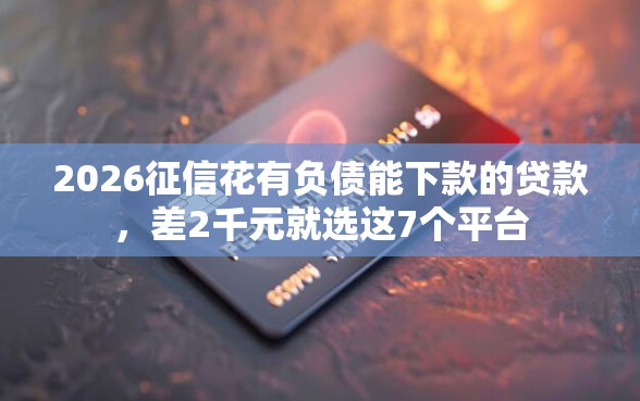 2026征信花有负债能下款的贷款，差2千元就选这7个平台