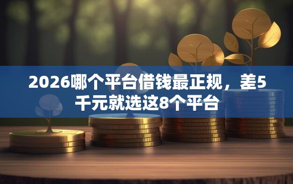 2026哪个平台借钱最正规，差5千元就选这8个平台