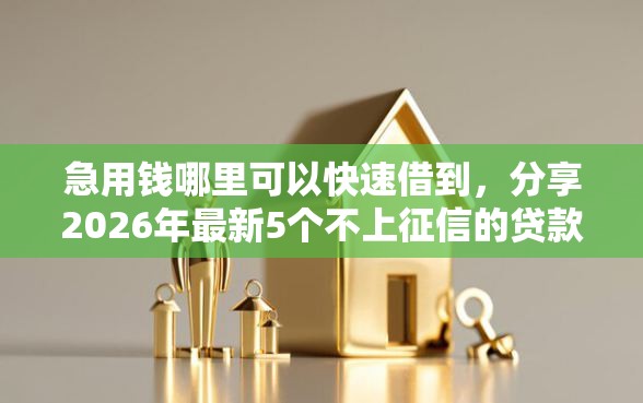 急用钱哪里可以快速借到，分享2026年最新5个不上征信的贷款软件
