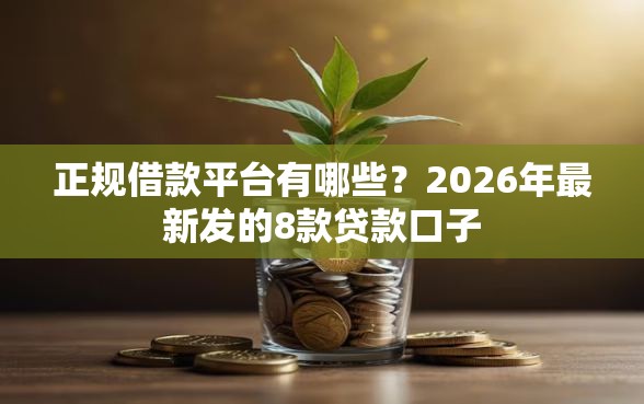 正规借款平台有哪些？2026年最新发的8款贷款口子