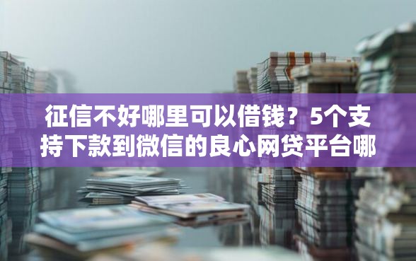 征信不好哪里可以借钱？5个支持下款到微信的良心网贷平台哪些好