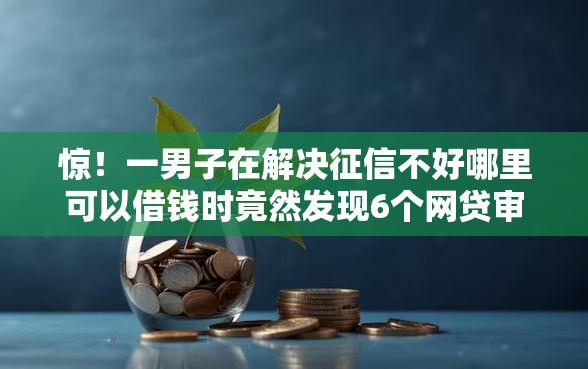 惊！一男子在解决征信不好哪里可以借钱时竟然发现6个网贷审核通过率高的平台，事后分享了出来