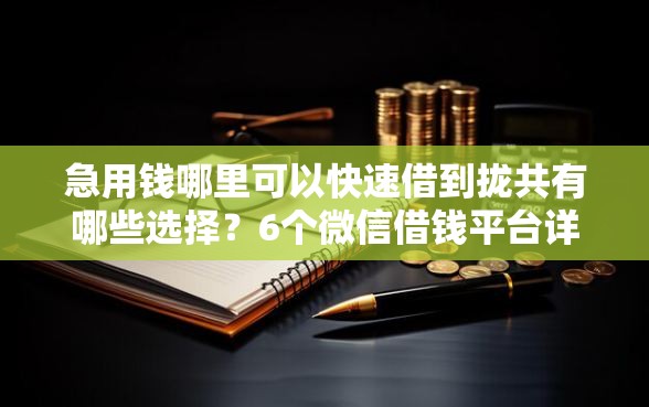 急用钱哪里可以快速借到拢共有哪些选择？6个微信借钱平台详解