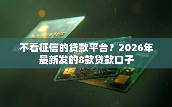 不看征信的贷款平台？2026年最新发的8款贷款口子