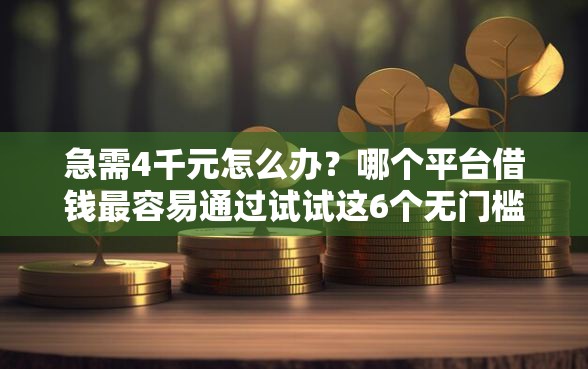 急需4千元怎么办？哪个平台借钱最容易通过试试这6个无门槛平台