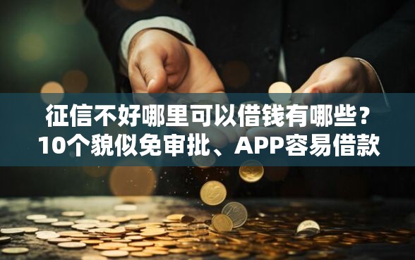 征信不好哪里可以借钱有哪些？10个貌似免审批、APP容易借款1万块的平台合集