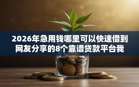 2026年急用钱哪里可以快速借到网友分享的8个靠谱贷款平台我觉得不错！