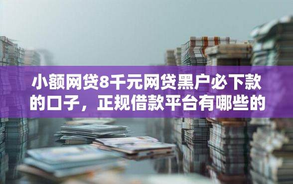 小额网贷8千元网贷黑户必下款的口子，正规借款平台有哪些的8个平台介绍