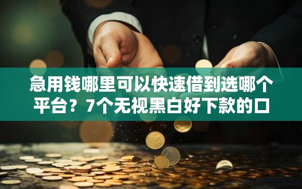 急用钱哪里可以快速借到选哪个平台?7个无视黑白好下款的口子推荐 急用钱哪里可以快速借到选哪个平台?7个无视黑白好下款的口子推荐