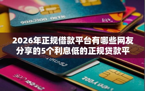 2026年正规借款平台有哪些网友分享的5个利息低的正规贷款平台我觉得不错！