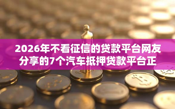 2026年不看征信的贷款平台网友分享的7个汽车抵押贷款平台正规我觉得不错！