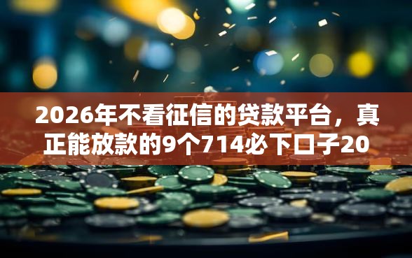 2026年不看征信的贷款平台,真正能放款的9个714必下口子2025推荐 2026年不看征信的贷款平台,真正能放款的9个714必下口子2025推荐