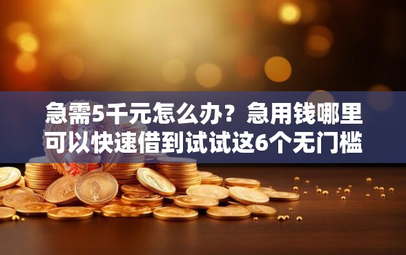 急需5千元怎么办？急用钱哪里可以快速借到试试这6个无门槛平台