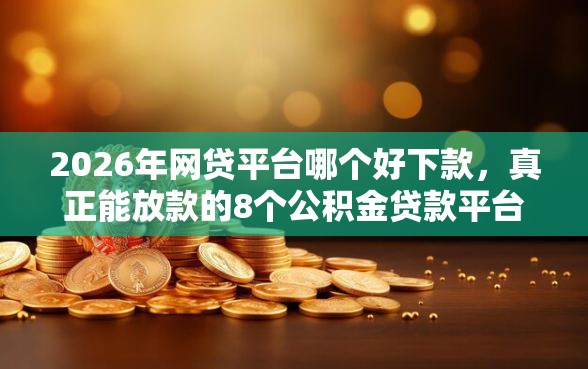 2026年网贷平台哪个好下款，真正能放款的8个公积金贷款平台好推荐