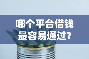 哪个平台借钱最容易通过？十大花户黑户借钱的平台100%能借到推荐