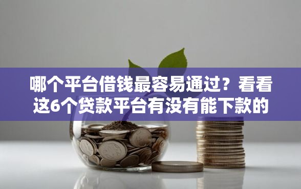 哪个平台借钱最容易通过？看看这6个贷款平台有没有能下款的