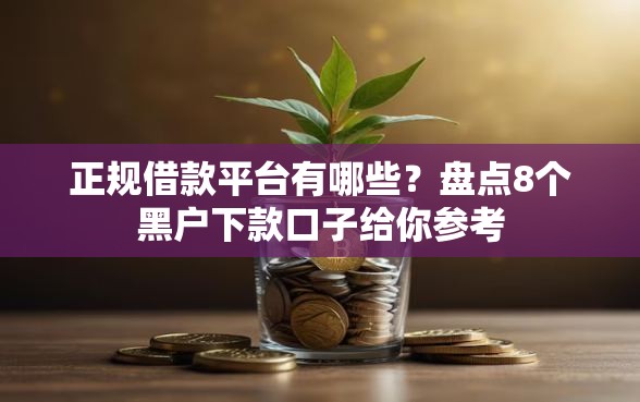 正规借款平台有哪些？盘点8个黑户下款口子给你参考