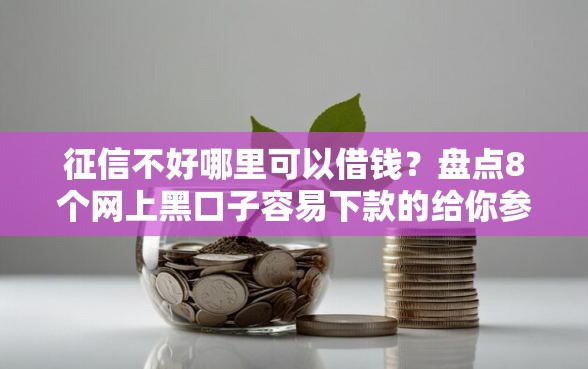 征信不好哪里可以借钱？盘点8个网上黑口子容易下款的给你参考