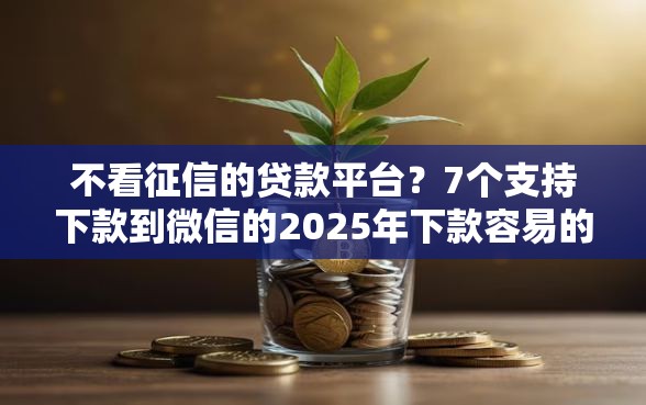 不看征信的贷款平台?7个支持下款到微信的2025年下款容易的平台 不看征信的贷款平台?7个支持下款到微信的2025年下款容易的平台