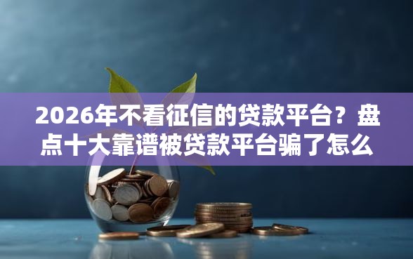 2026年不看征信的贷款平台？盘点十大靠谱被贷款平台骗了怎么办