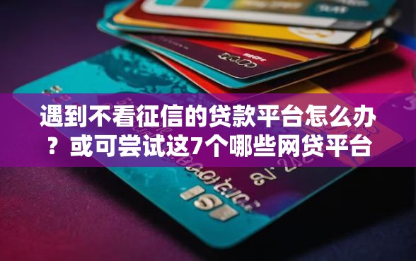 遇到不看征信的贷款平台怎么办？或可尝试这7个哪些网贷平台好下款