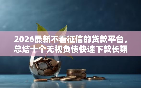 2026最新不看征信的贷款平台，总结十个无视负债快速下款长期网贷的平台！