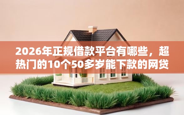 2026年正规借款平台有哪些，超热门的10个50多岁能下款的网贷平台推荐