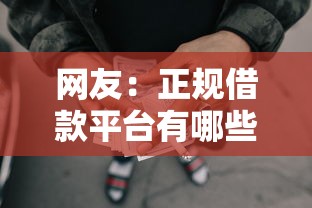 网友：正规借款平台有哪些？求介绍几款网贷都平台