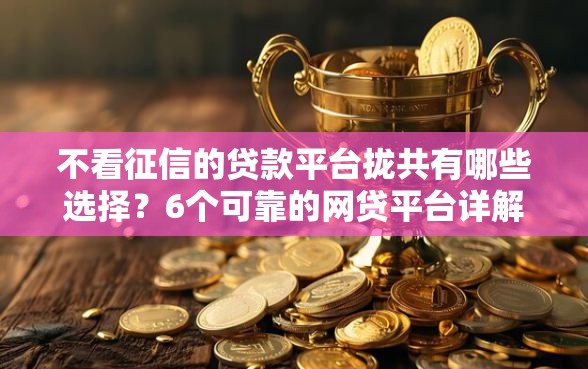 不看征信的贷款平台拢共有哪些选择？6个可靠的网贷平台详解