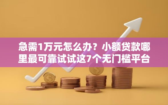 急需1万元怎么办？小额贷款哪里最可靠试试这7个无门槛平台