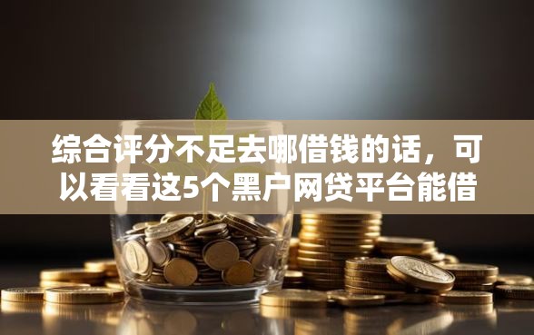 综合评分不足去哪借钱的话，可以看看这5个黑户网贷平台能借到钱啊急用