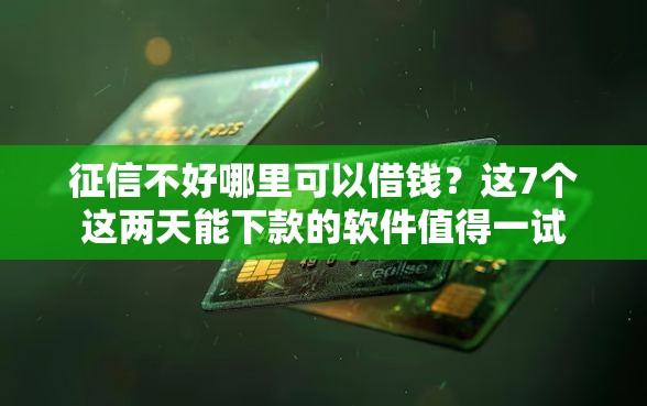 征信不好哪里可以借钱？这7个这两天能下款的软件值得一试