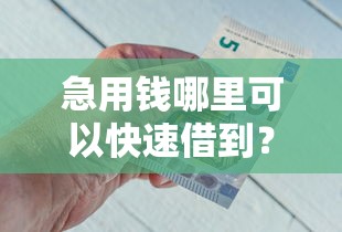 急用钱哪里可以快速借到？这5个网上借钱平台可以试试