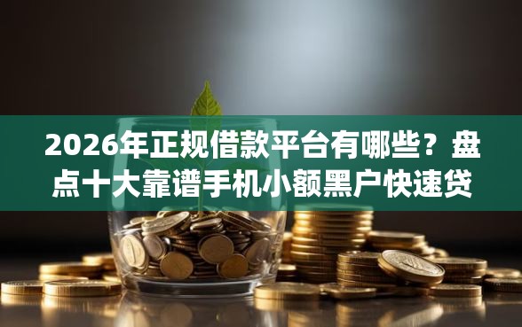 2026年正规借款平台有哪些？盘点十大靠谱手机小额黑户快速贷款app