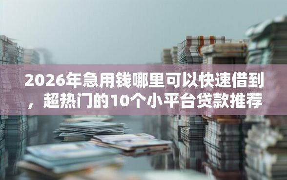 2026年急用钱哪里可以快速借到，超热门的10个小平台贷款推荐
