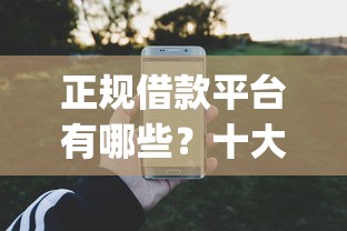 正规借款平台有哪些？十大花户3000秒下款app推荐