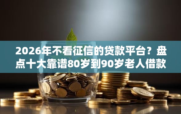 2026年不看征信的贷款平台？盘点十大靠谱80岁到90岁老人借款平台推荐