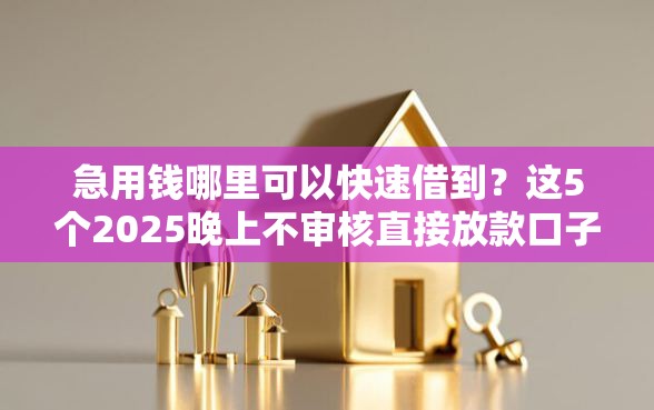 急用钱哪里可以快速借到？这5个2025晚上不审核直接放款口子值得一试