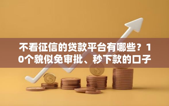 不看征信的贷款平台有哪些？10个貌似免审批、秒下款的口子不看征信不用信用卡合集