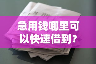 急用钱哪里可以快速借到？2026最新测评10个借款平台不看征信线上放款快
