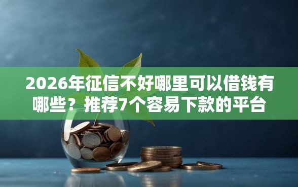 2026年征信不好哪里可以借钱有哪些？推荐7个容易下款的平台