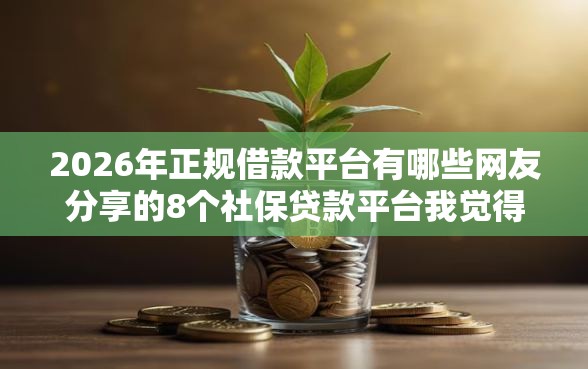 2026年正规借款平台有哪些网友分享的8个社保贷款平台我觉得不错！